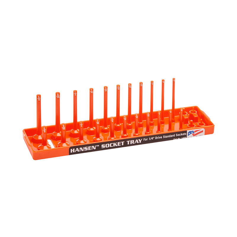Hansen Global 1/4" Drive Socket Tray Holder Set Metric SAE Standard Deep Orange gallery