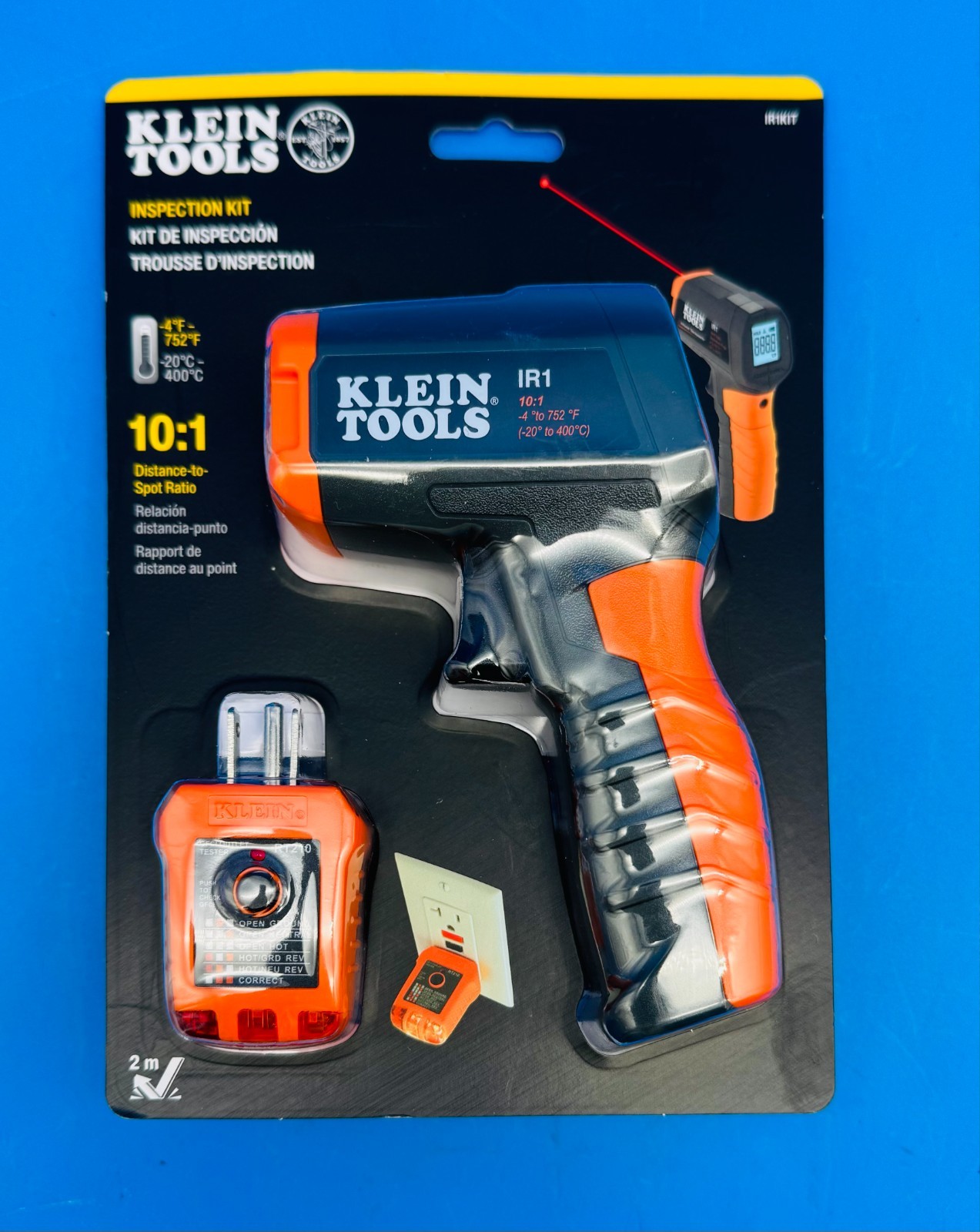 Klein Tools IR1KIT Infrared Thermometer Gfci Outlet Tester Inspection Kit gallery