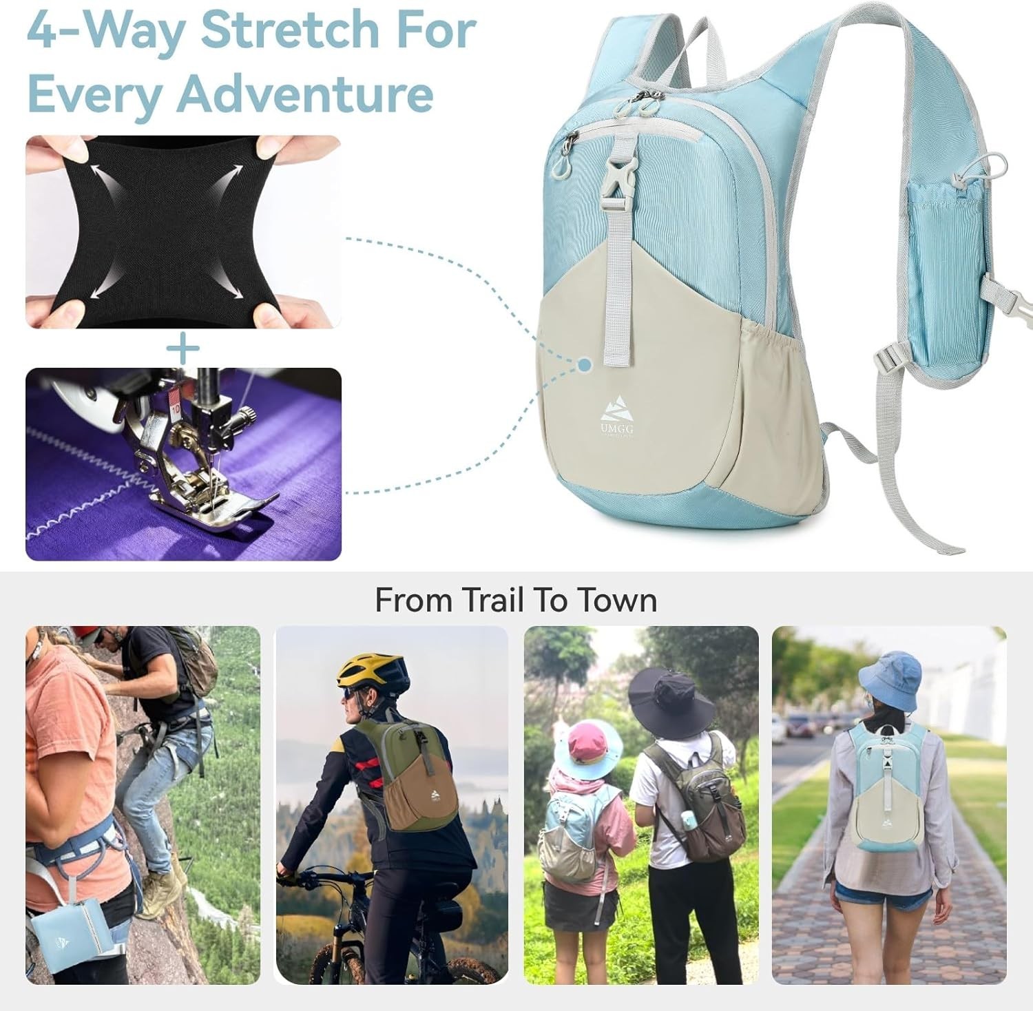 15L Small Hiking Backpack for Women Men Lightweight Packable Backpack Foldabl... 3