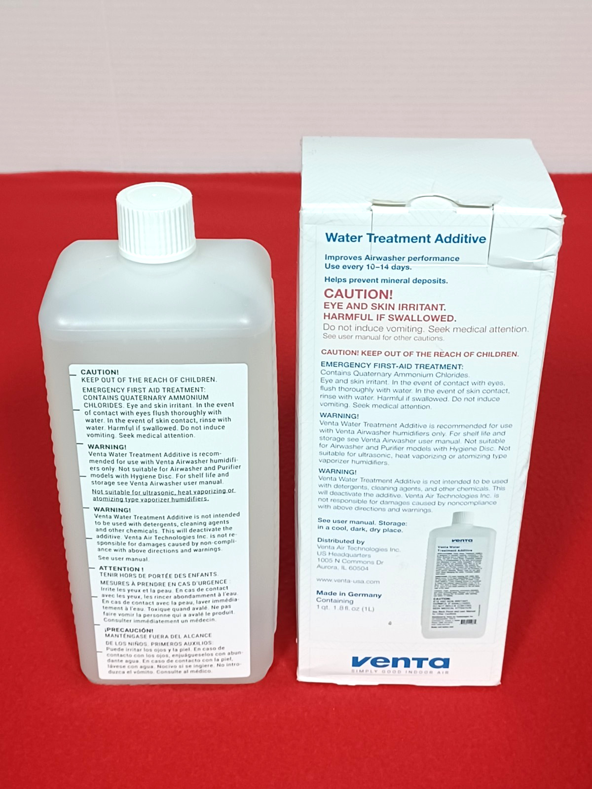 VENTA Airwasher Water Treatment Additive 1qt 1.8 oz 1L New Open Box gallery