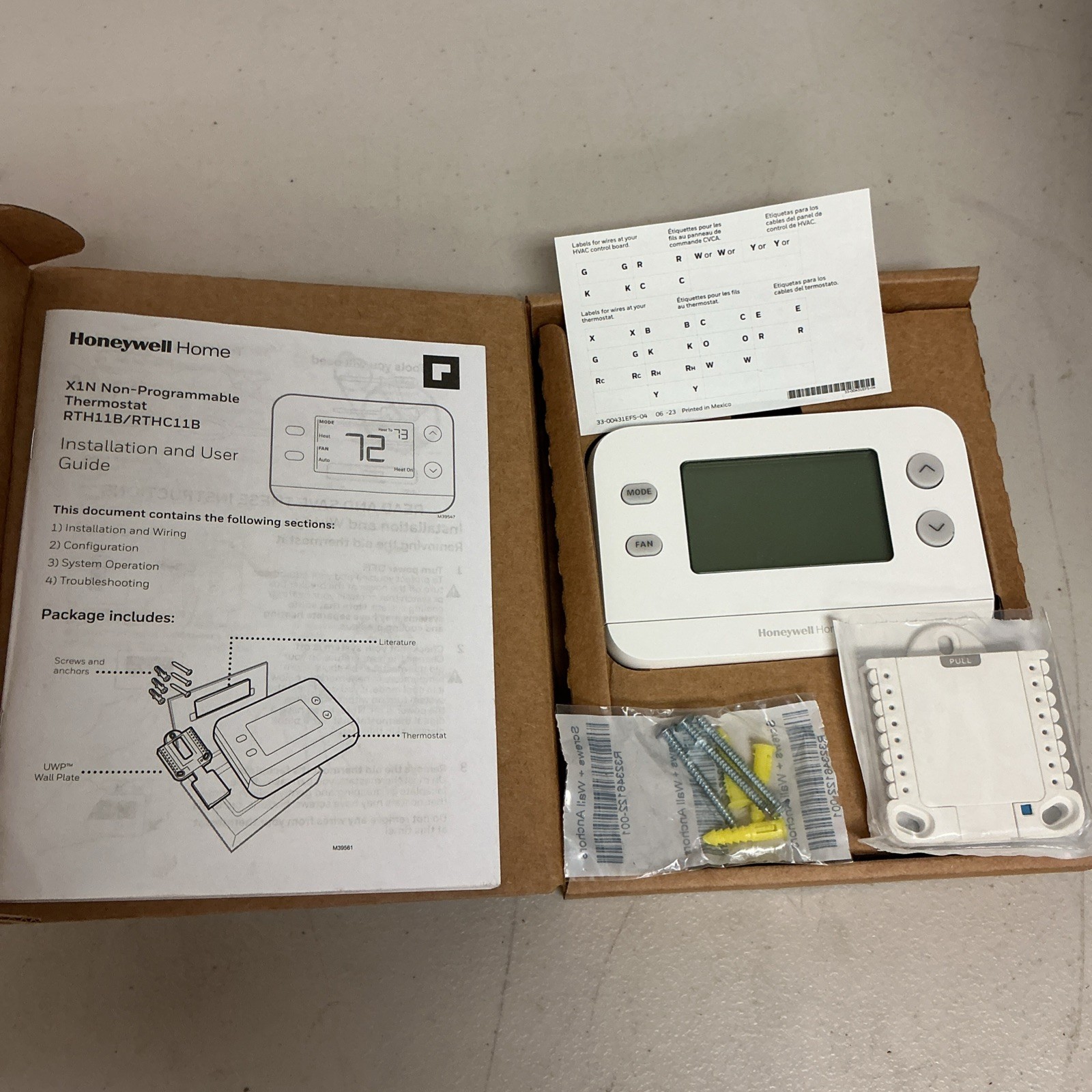 HONEYWELL RTH11B/N HOME X1N NON-PROGRAMMABLE THERMOSTAT SINGLE-STAGE 1-HEAT/COOL gallery