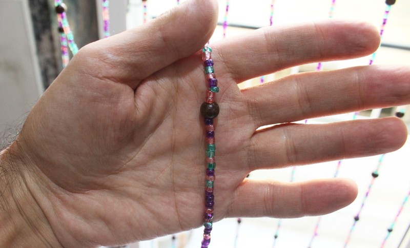 Handmade Beaded String with bells Curtain Hippie Boho Colorful Home Décor 190 cm gallery