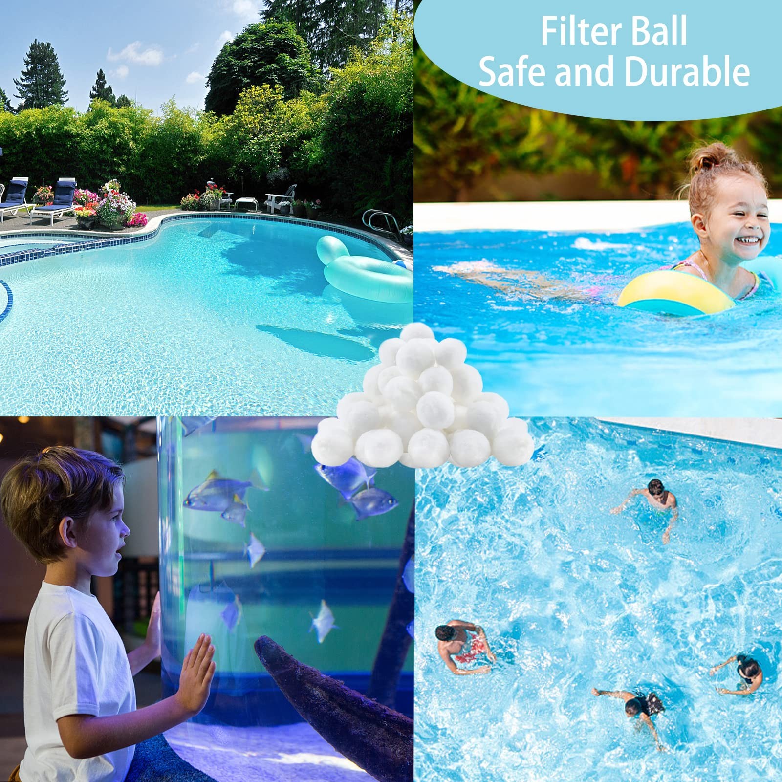 3.1 LB Pool Filter Balls,Filter Balls for Sand Filter Pump for Above Ground P... gallery
