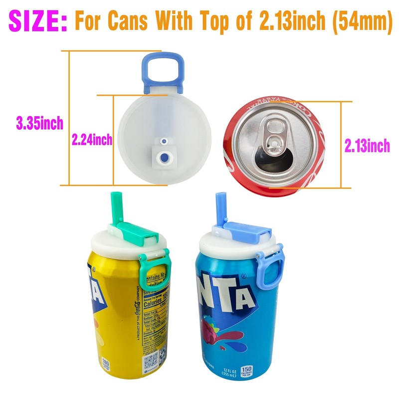 4-Pack Leak-Proof Can Lids with Straws – Reusable Beverage Covers for Canned Dri gallery