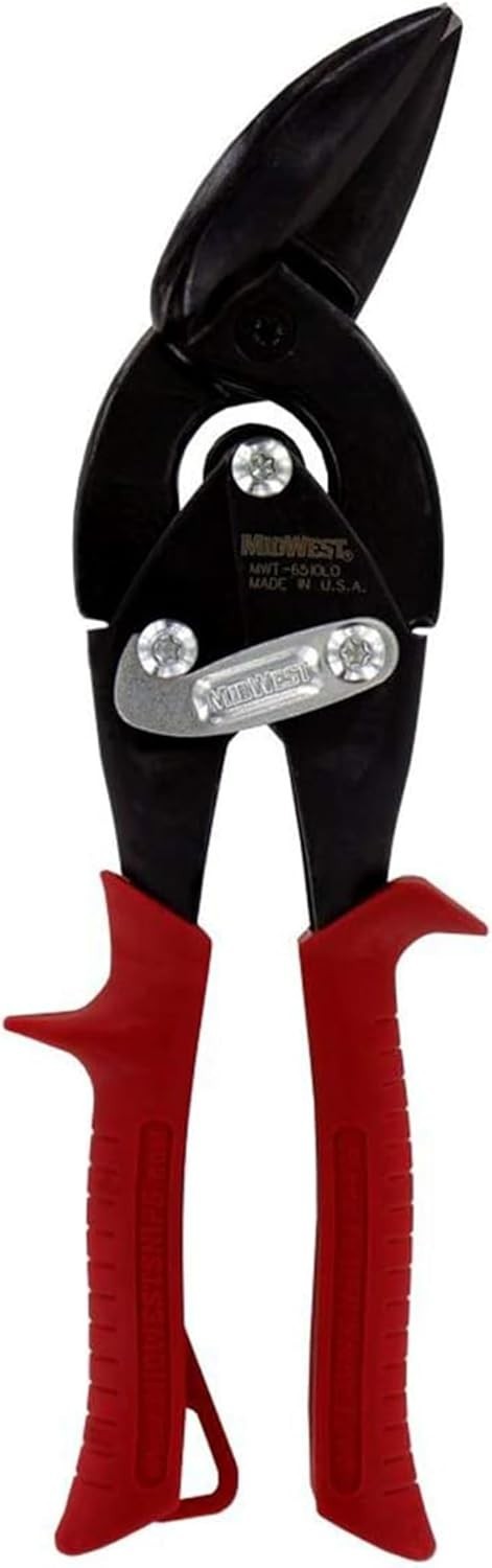Midwest Offset Aviation Snip, Left Cut BLACK OUT 18ga Steel Tin 6510LO USA Made gallery