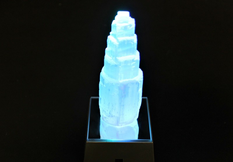LED Light Base LED Multi Color Changing LED Square Base Selenite Jewel Display gallery