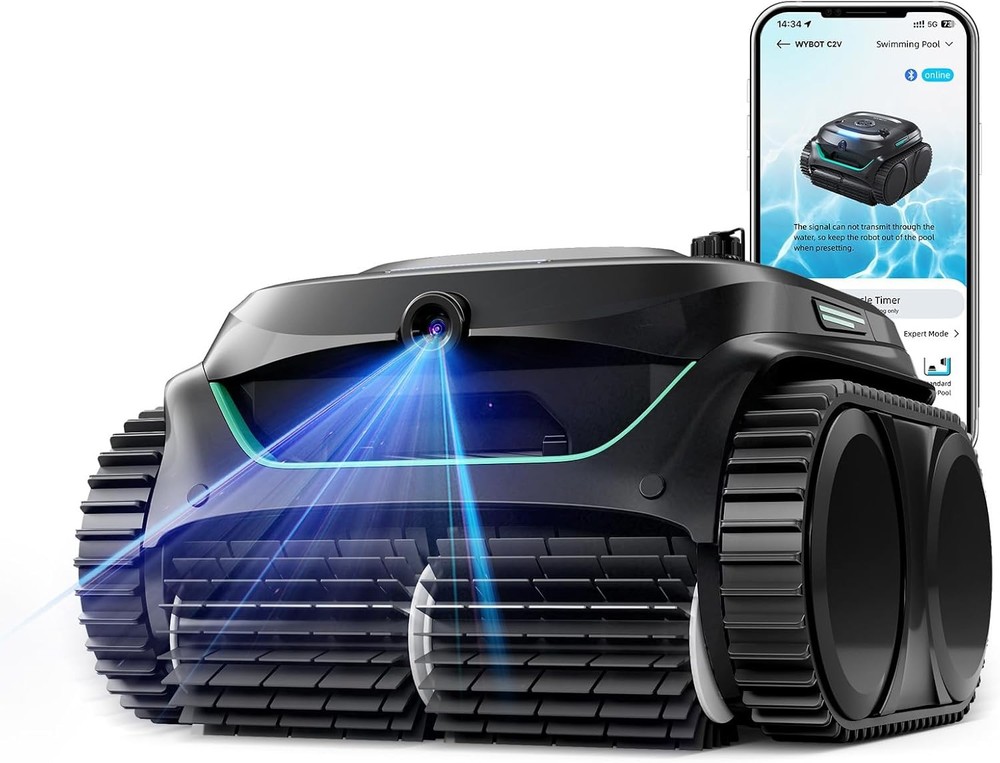 WYBOT C2 Vision AI Camera Cordless Pool Vacuum Robot for inground Pools