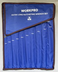 Workpro 10 Piece Extra Long Box End and Anti-slip Ratcheting Wrench Set 8mm-19mm