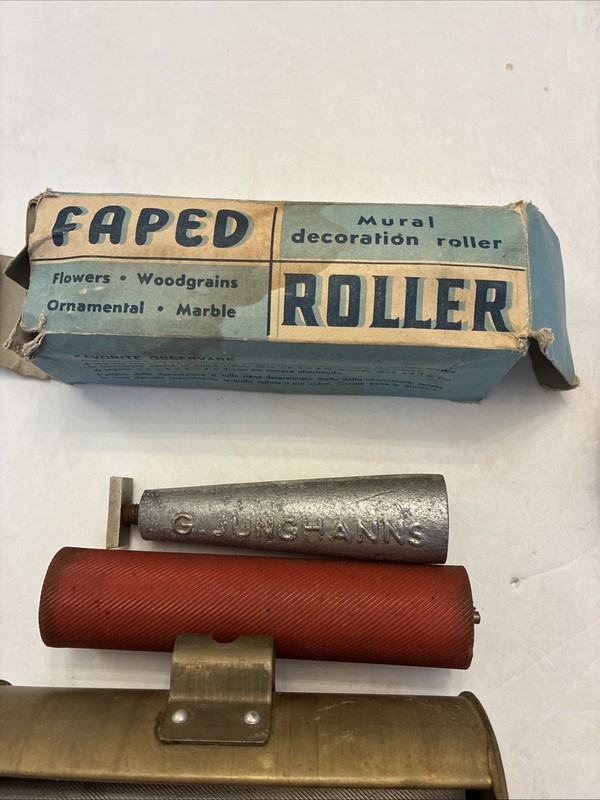 VTG Patterned Paint Roller Decorative 6“ Texture Mural Roller with Handle Italy gallery