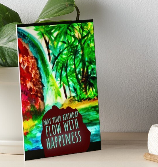 DIGITAL May your BIRTHDAY Flow with Happiness Happy Bday Card**PRINT REQ'D** gallery