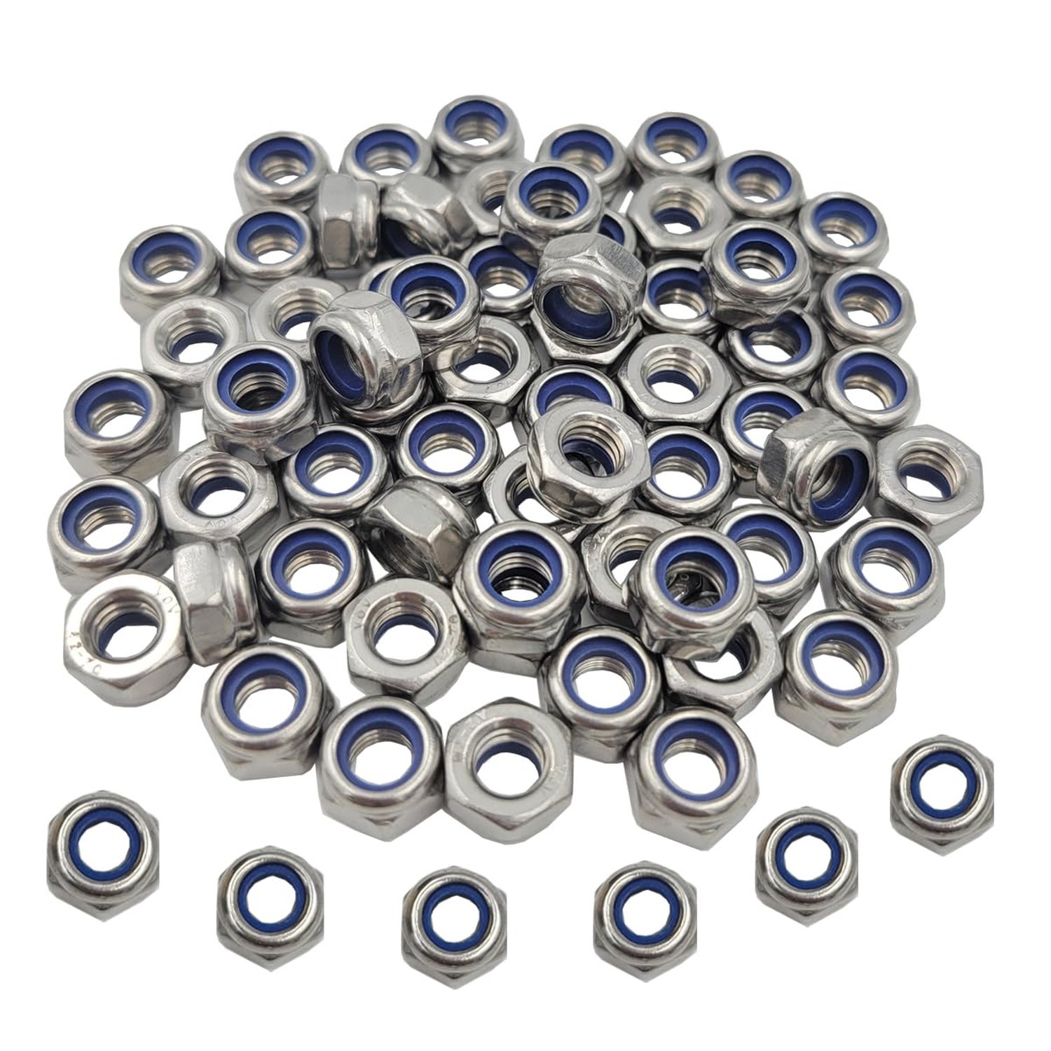 M6 Nylon Insert Hex Lock Nuts, Stainless Steel 304 (18-8) Locknut(M6(60PCS)) gallery