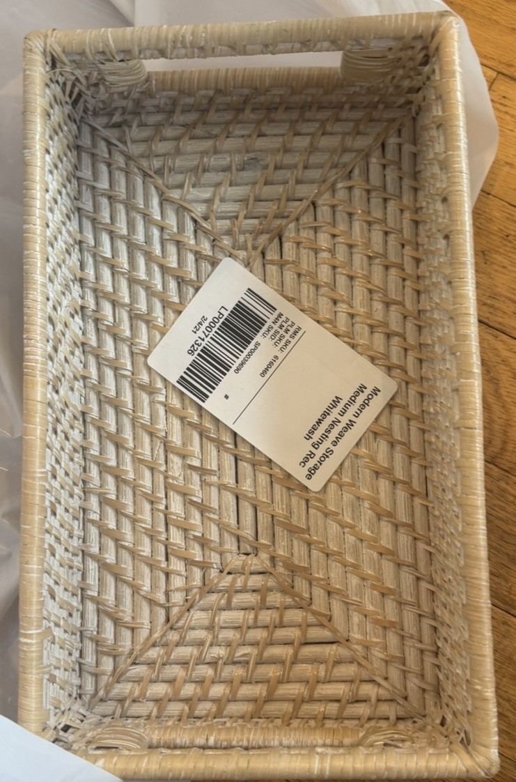 West Elm Modern Weave Storage Medium Nesting Rectangle Whitewash photo sample gallery