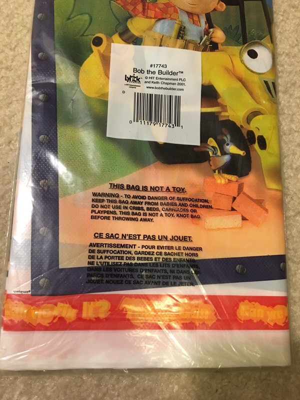 Bob the Builder Party Plastic Tablecover Printed All Over 54" x 84" Unique 17743 gallery