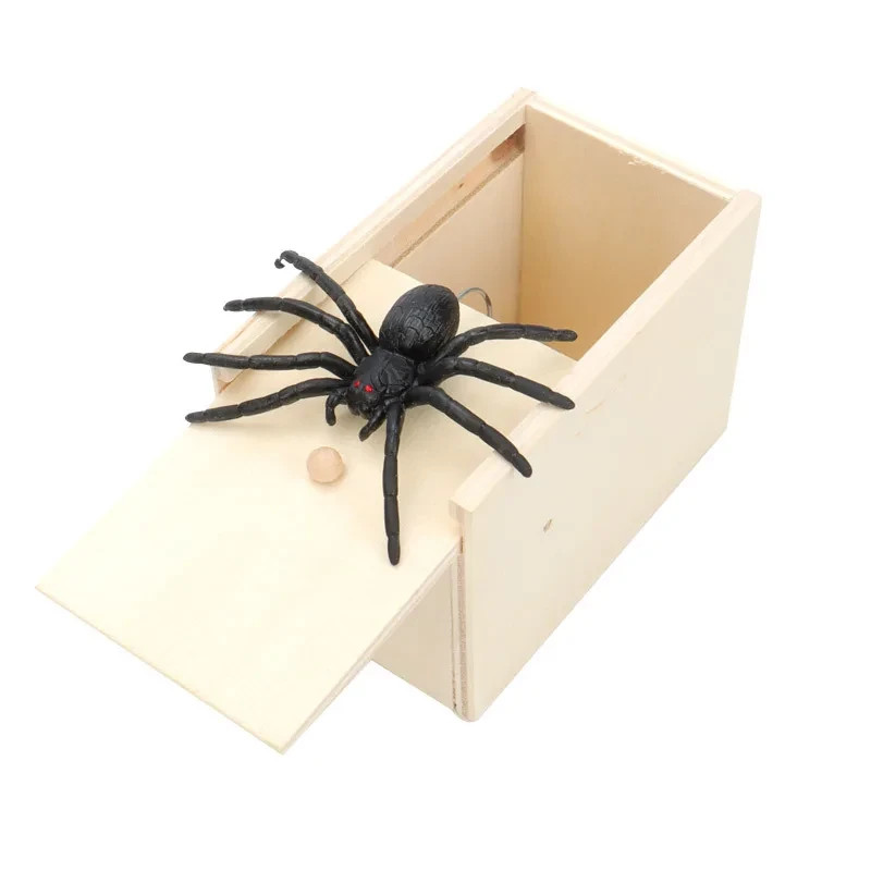 Spider Prank Box Pop Out Rubber Spider Wooden Joke Toy Funny Halloween Gift gallery