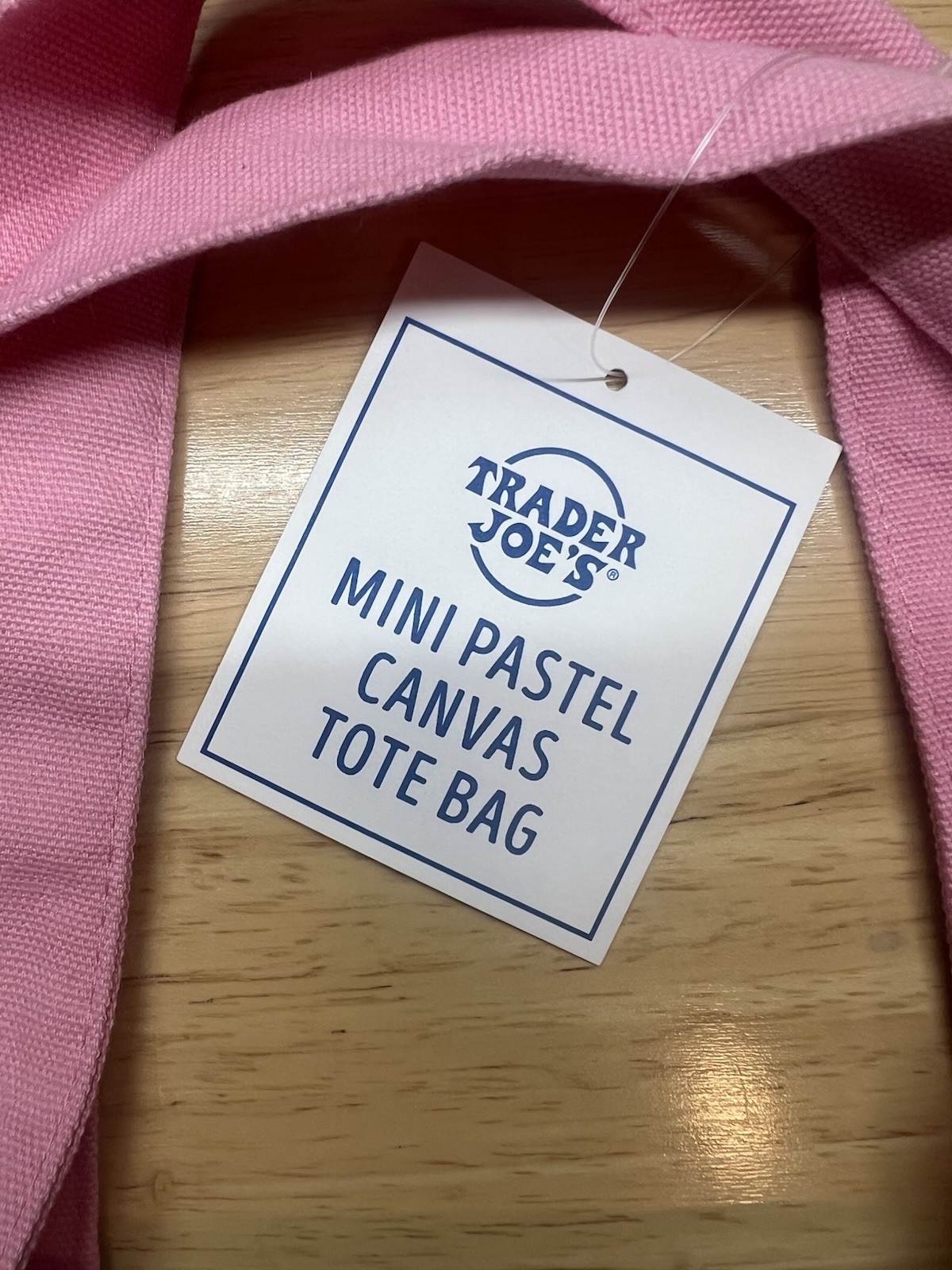 TWO Trader Joe's Mini Pastel Canvas Tote gallery