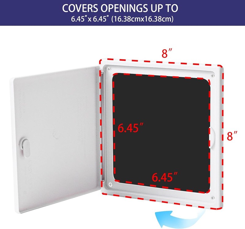 Access Panel 8x8 With Door max Service Opening 6.5x6.5 Plastic White medium 8 gallery