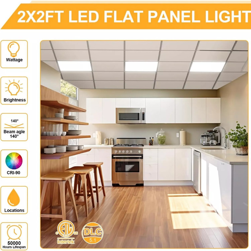 4X45W LED Flat Panel Light 2X2FT 5800LM 5000K Drop Ceiling Ceiling Office Lights gallery