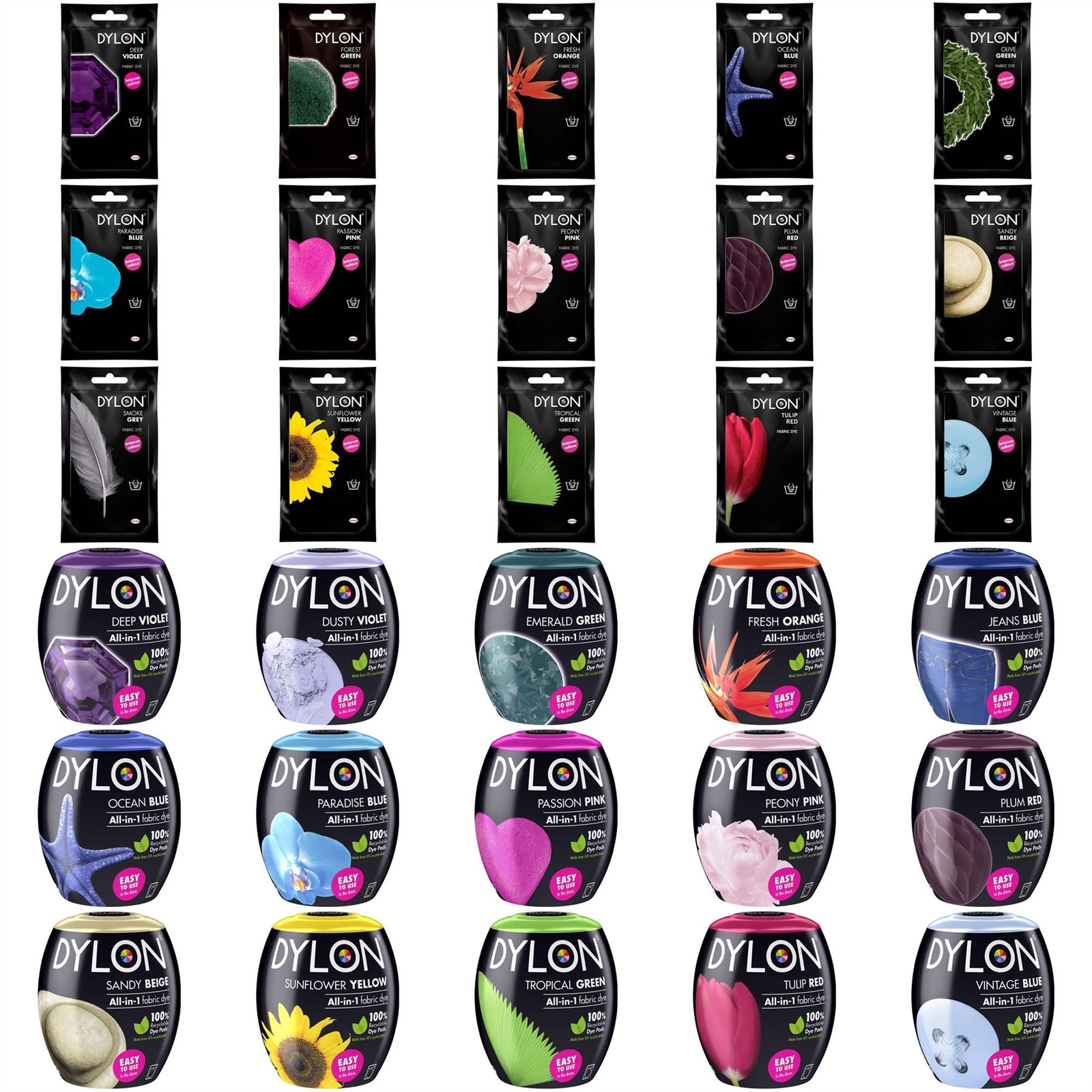 Dylon Machine / Hand Wash Fabric & Clothes Dye - 50g Sachets & 350g Pods gallery
