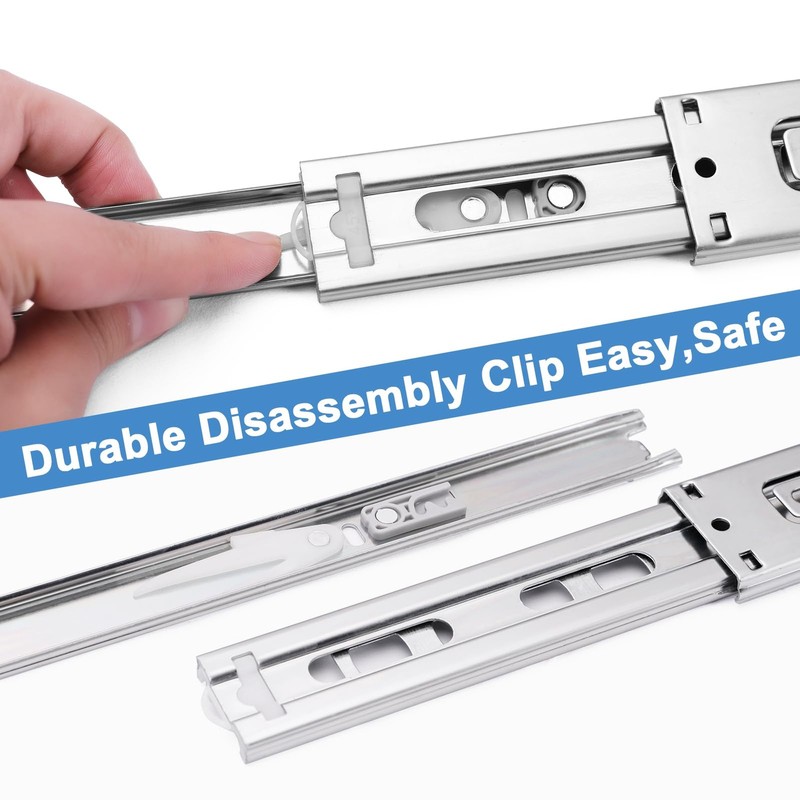 14 inch Drawer Slides 4 Pairs (8pcs) Soft Self Close 14inch-350mm, Silver gallery