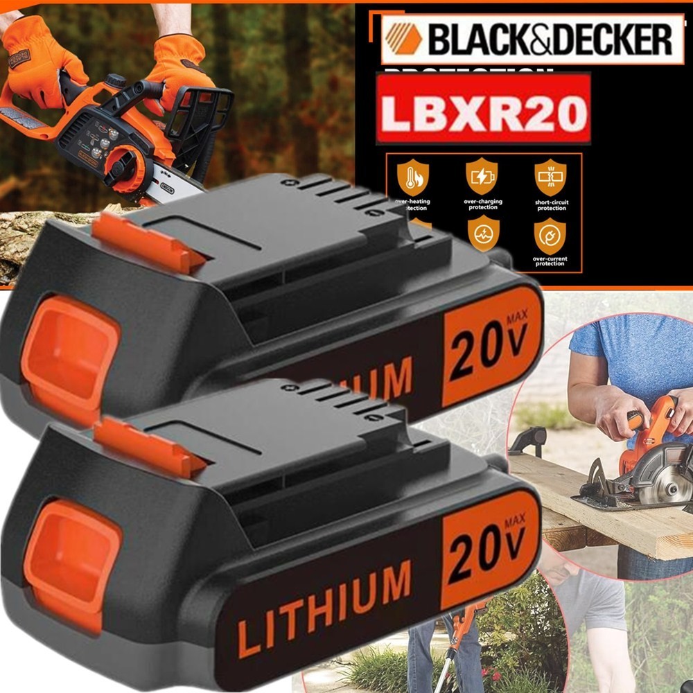 2PACK For BLACK DECKER 20V MAX* 2.0 Ah Lithium Battery Pack - LBXR2020-OPE gallery