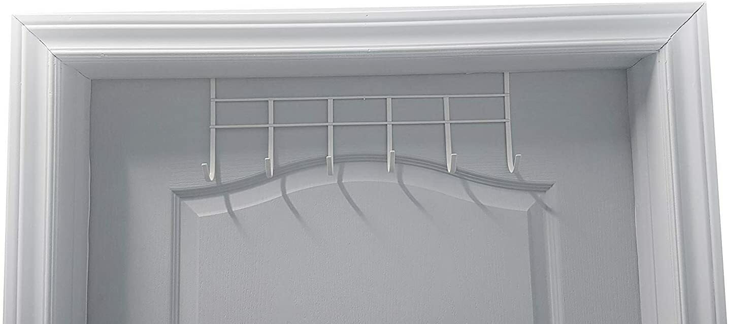 2x Over The Door Hook, Organizer Rack, Hanging for Coats, Hats, Towels, 6 Hook gallery