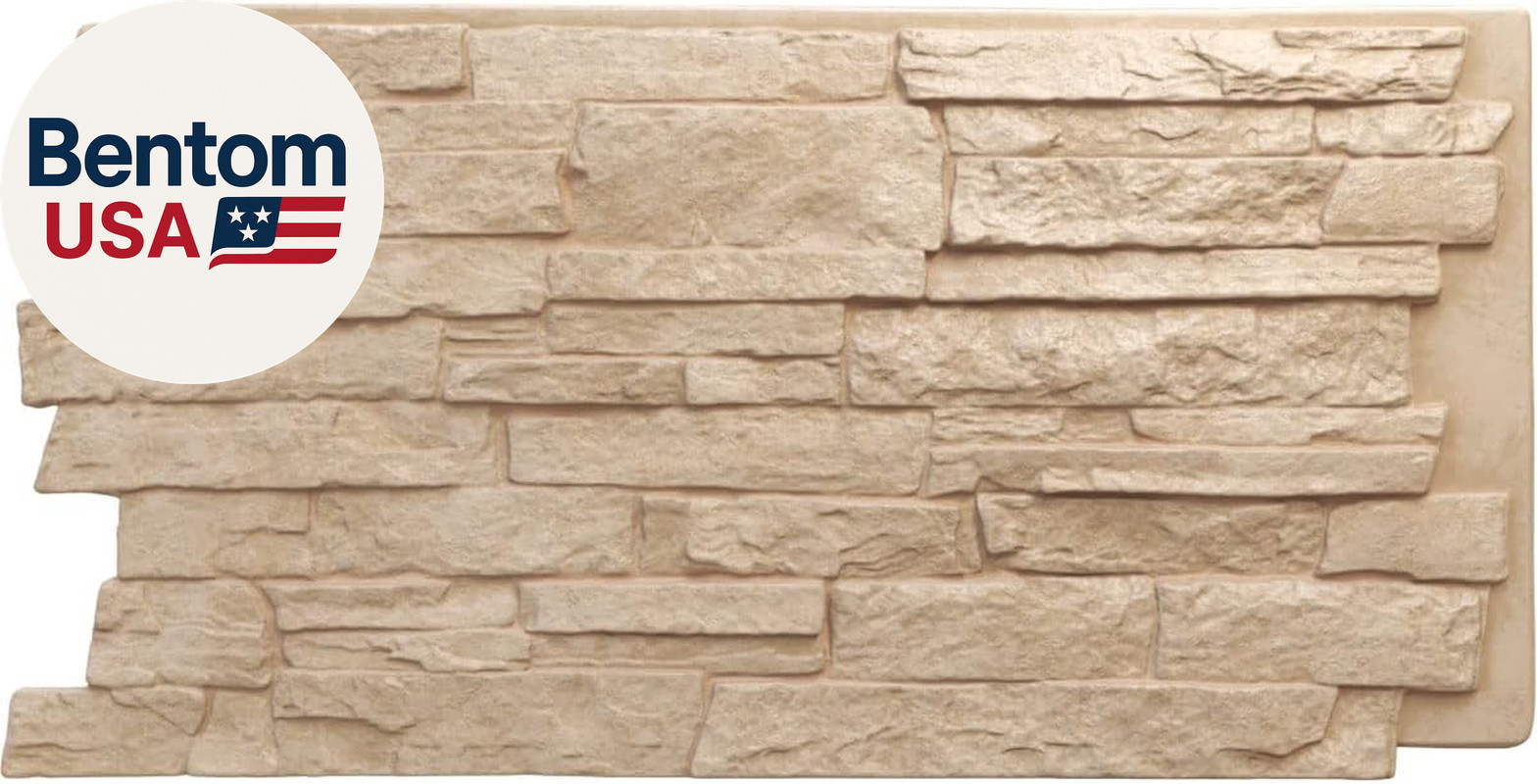 Everstone Acadia Ledge Faux Stone Panel, 49"W X 25 1/2"H X 1 1/4"D, Ocean Floor gallery