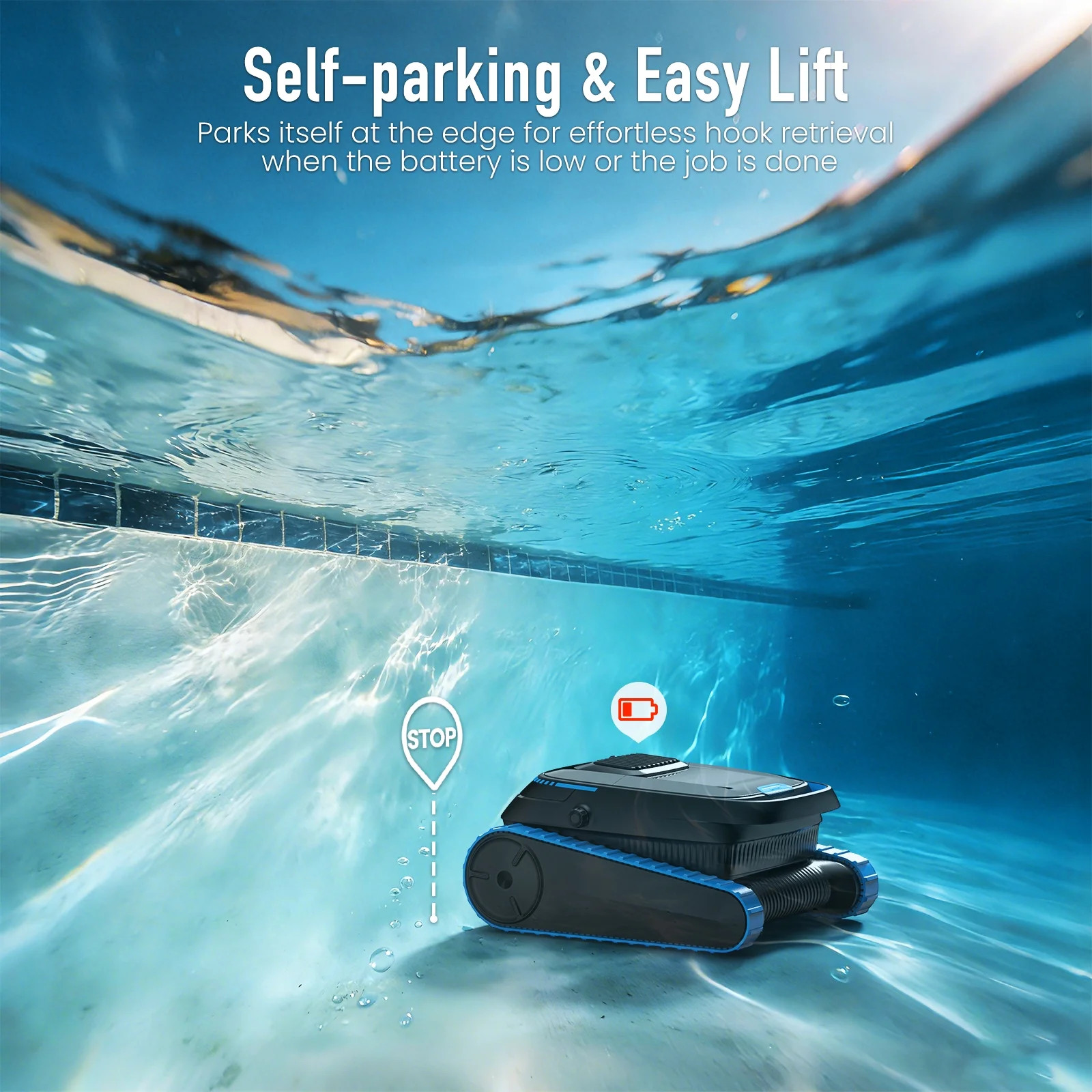 AIRROBO CP40 Cordless Robotic Pool Cleaner with Wall Climbing, 120-Min Runtime, gallery