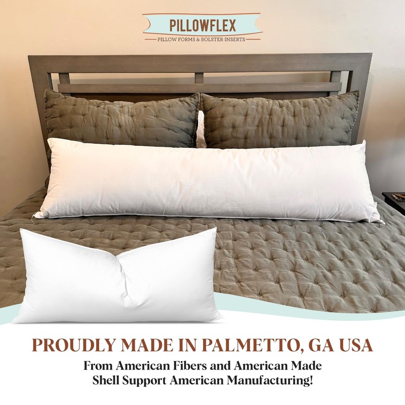 Pillowflex Synthetic Down Pillow Insert - 16x40 Down Alternative Ultra Soft Pill gallery