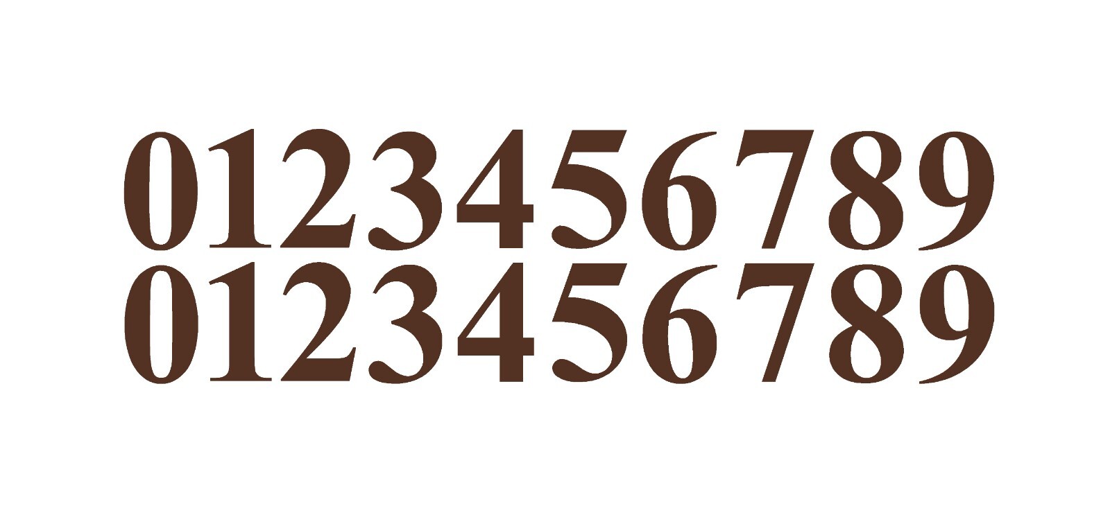 0-9 Numbers Brown Sticker Vinyl Decals CHOOSE .5" - 12" Set Of 20 (V646) gallery