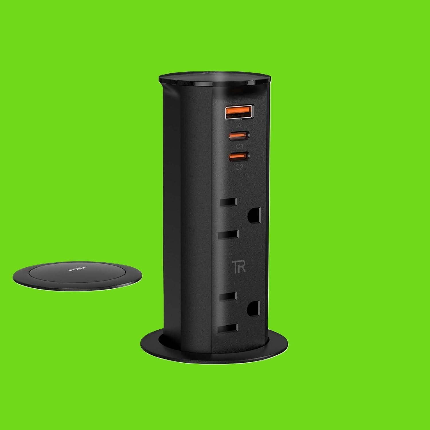 2 inch Space Saver Pop Up Outlet for Countertop with PD20W USB Ports,2 Outlets gallery