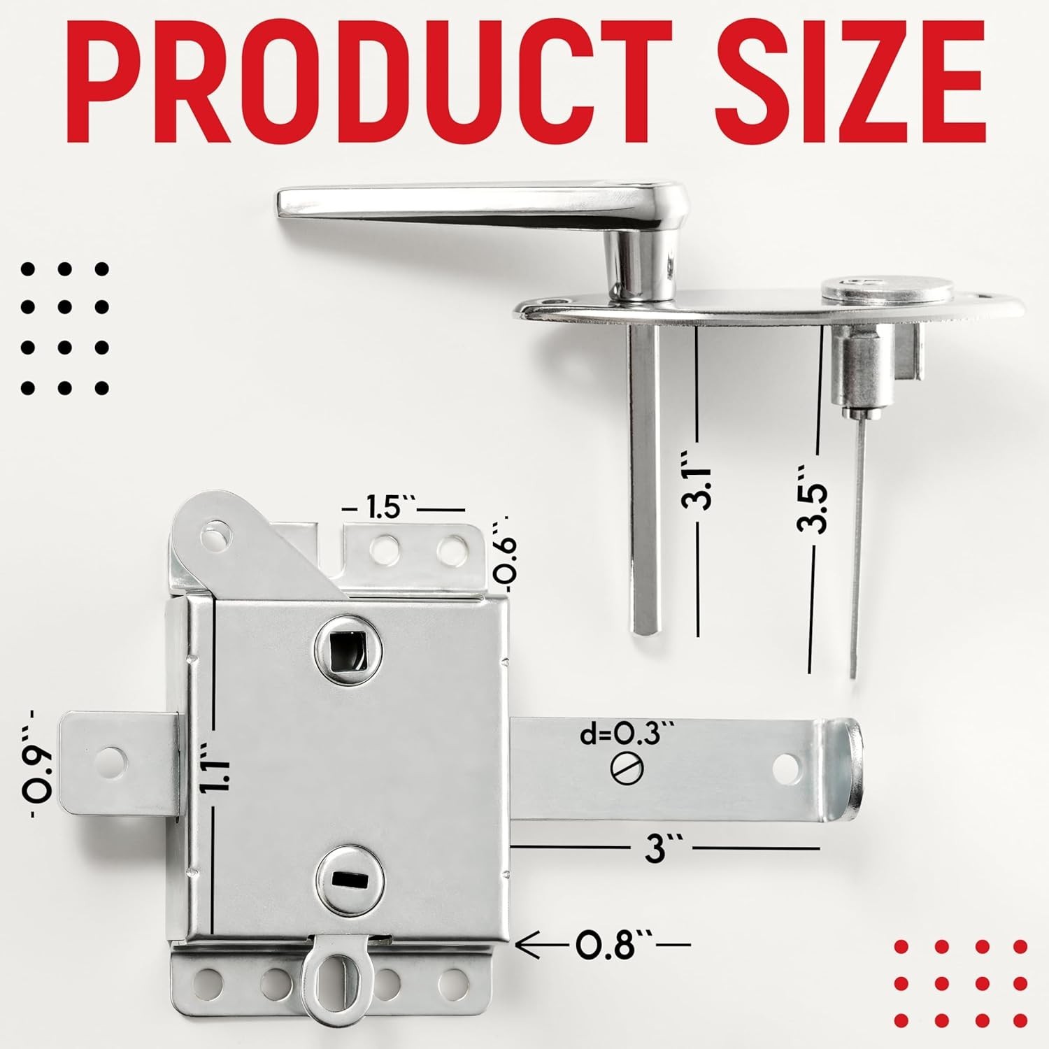 Garage Door Lock Kit, L-Handle Lock with Inside Slide Lock Latch Mechanism, H... gallery