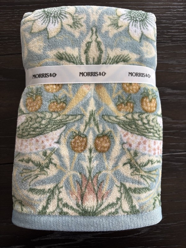 2 Morris & Co. William Morris Strawberry Thief Floral Velour HAND Towels NWT gallery