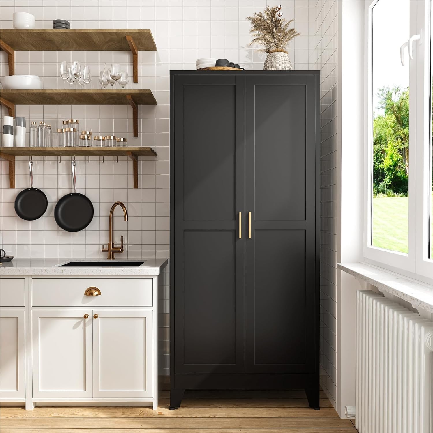 Elegro 71" H Metal Storage Cabinets with Doors and Adjustable Shelves For Home gallery