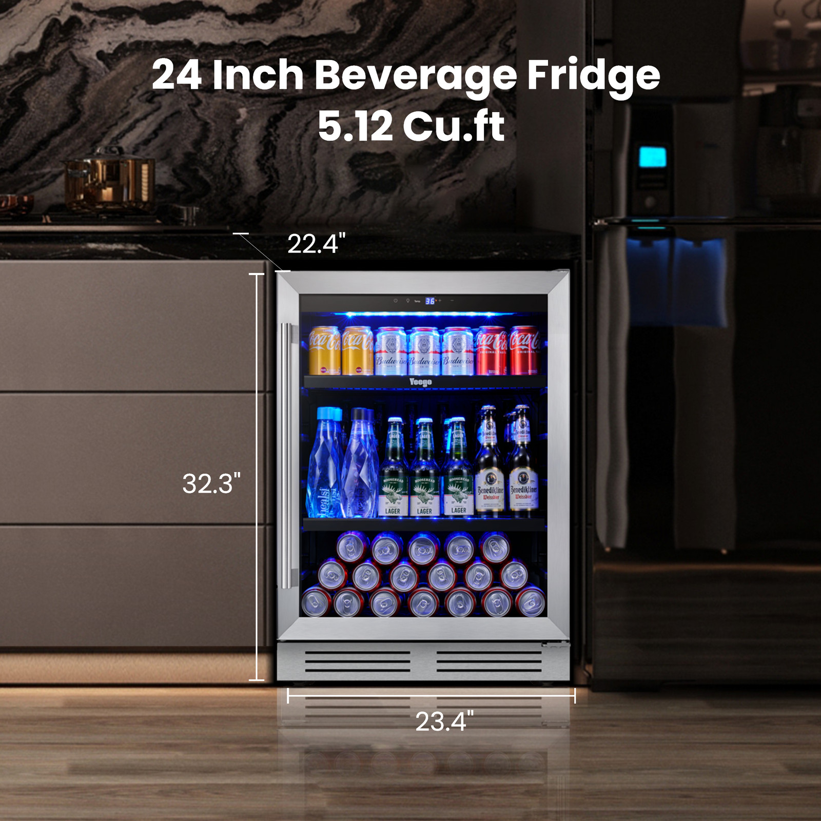 Yeego 24 Inch Beverage Beer Refrigerator 180 Cans Capacity Free Ship Home/Bar gallery