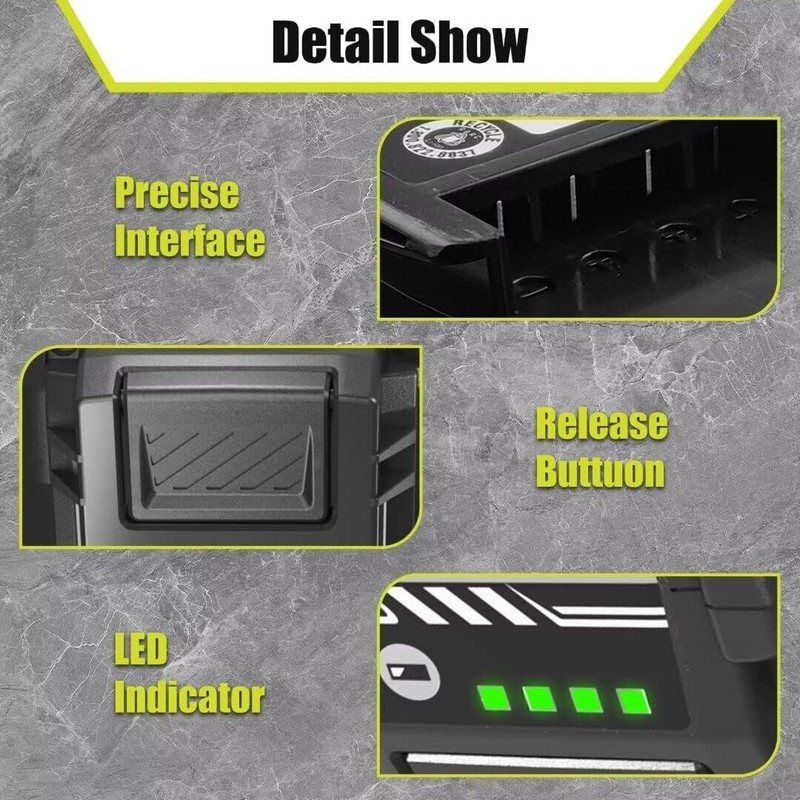 2 Pack 7500mAh OP4026 Replacement for Ryobi 40V Lithium Battery / Charger Combo gallery