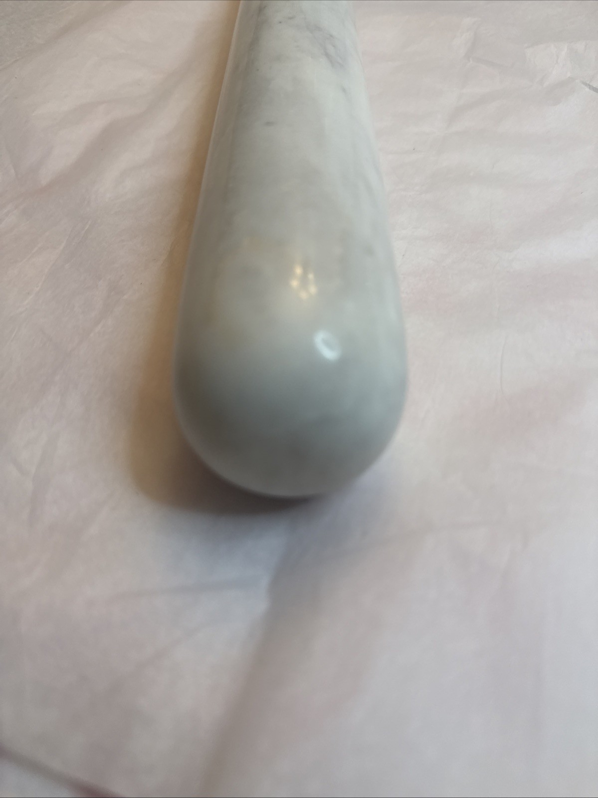 French Style White Marble Rolling Pin - Very Heavy 3.14 Pounds 11 Inches Long gallery