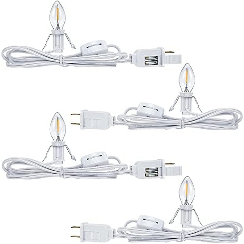 4 Pieces Accessory Cord with One LED Light Bulb Lamp Kit, 6Ft Christmas Village gallery