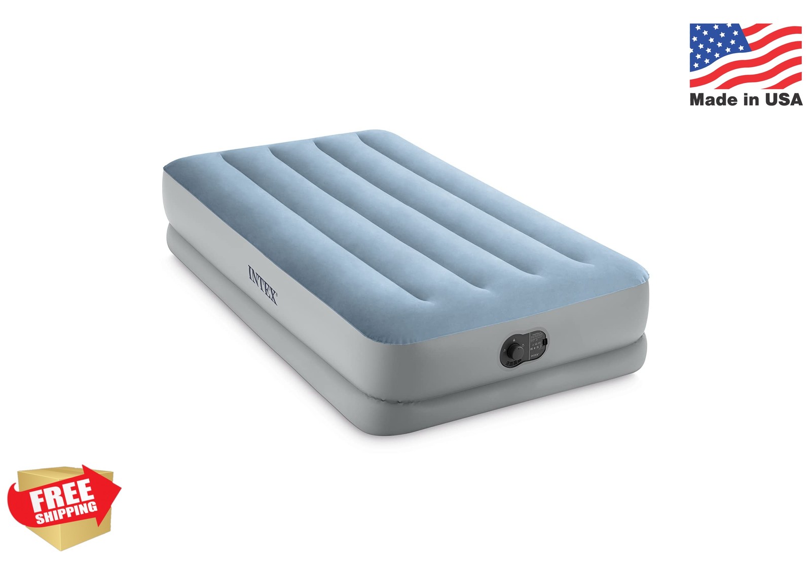 Intex 64157E Dura-Beam Plus Mid-Rise Air Mattress: Fiber-Tech – Twin Size – Buil gallery