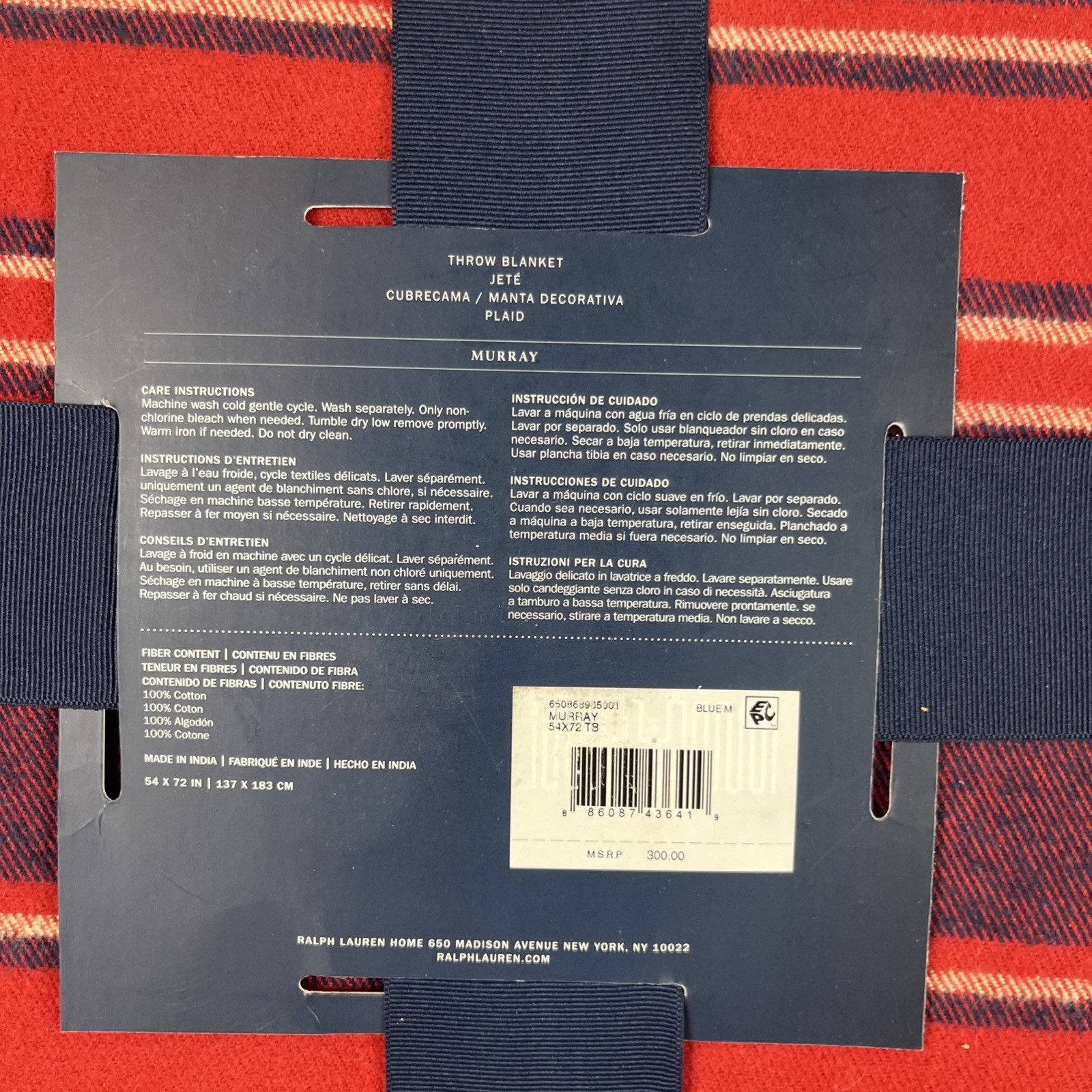 $300 Ralph Lauren Navajo Murray Rustic Stripe ThrowBlanket 54"x 72" NEW gallery