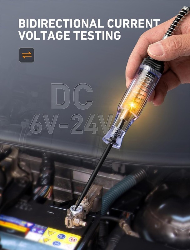 Automotive Test Light 6V-24V DC Circuit Voltage Continuity Tester with Clip gallery