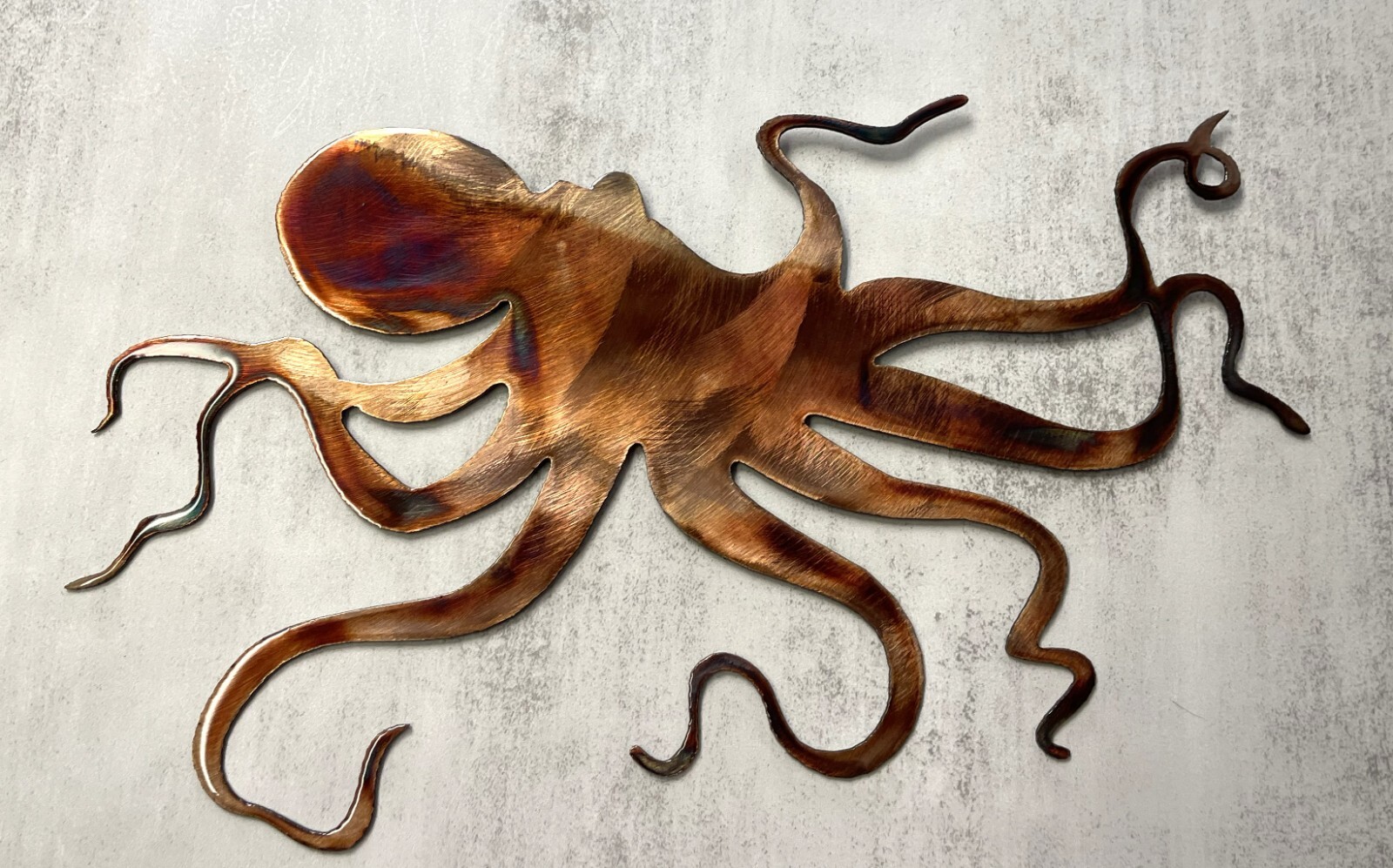 Ocean Octopus - Metal Wall Art -Copper and Bronzed Plated 20" gallery