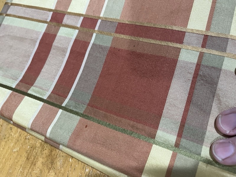 JC Penny Chris Madden Silk Curtain Panels Set of 2 Gold Rust Plaid Lined 41x82" gallery