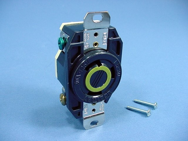 Leviton Black L5-30 Locking Receptacle Outlet 30A 125V Single Phase 2610 gallery
