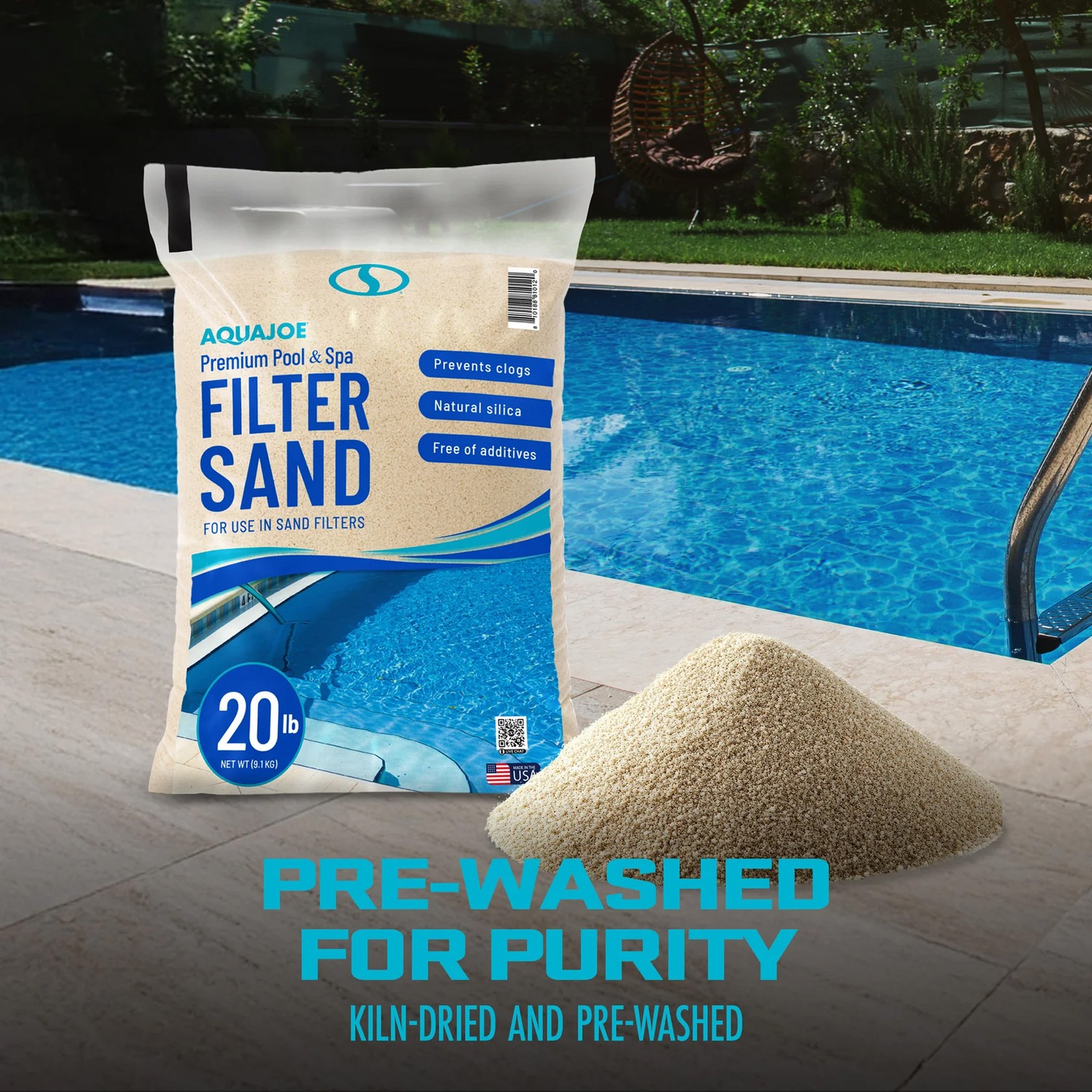Aqua Joe Premium Pool & Spa Filter Sand for Swimming Pools, 20 lb, FLTSAND20 gallery