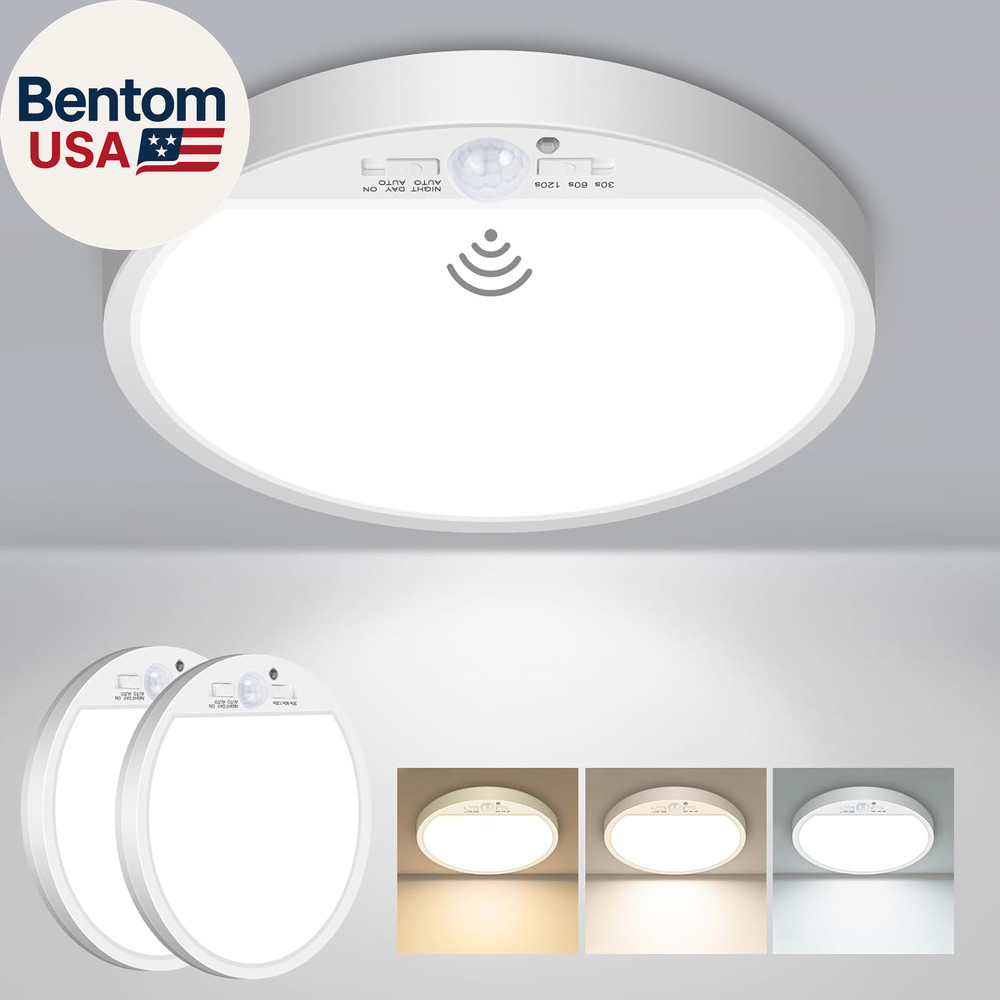 2Pack Motion Sensor Ceiling Light Wired, 3000K/4000K/6500K Motion Sensor Light I