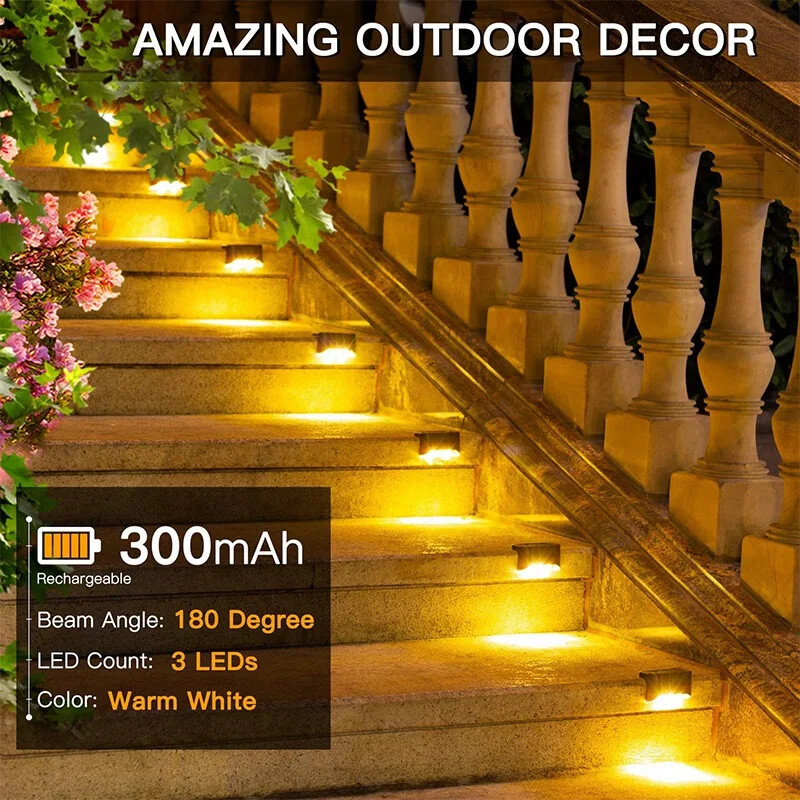 Solar LED Deck Lights Path Outdoor Garden Patio Pathway Stairs Step Fence Lamp gallery