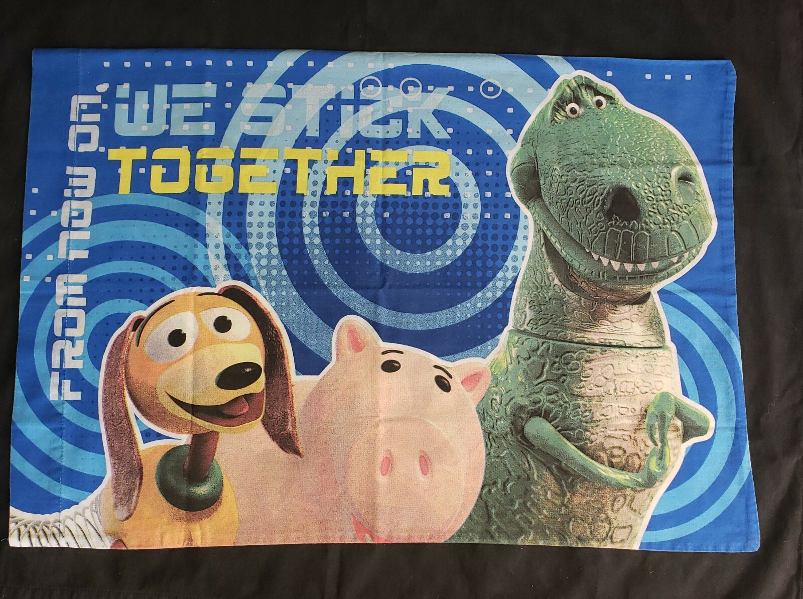Toy Story Pillowcase Standard Size We Stick Together Buzz Woody Rex Slinky Pig gallery