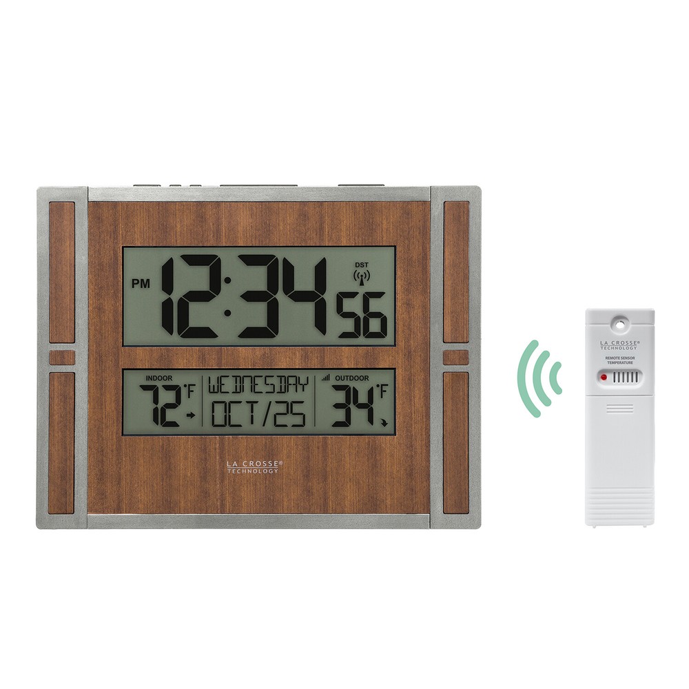 BBB86088 La Crosse Technology Atomic Digital Wall Clock IN/OUT Temp TX141-BV2