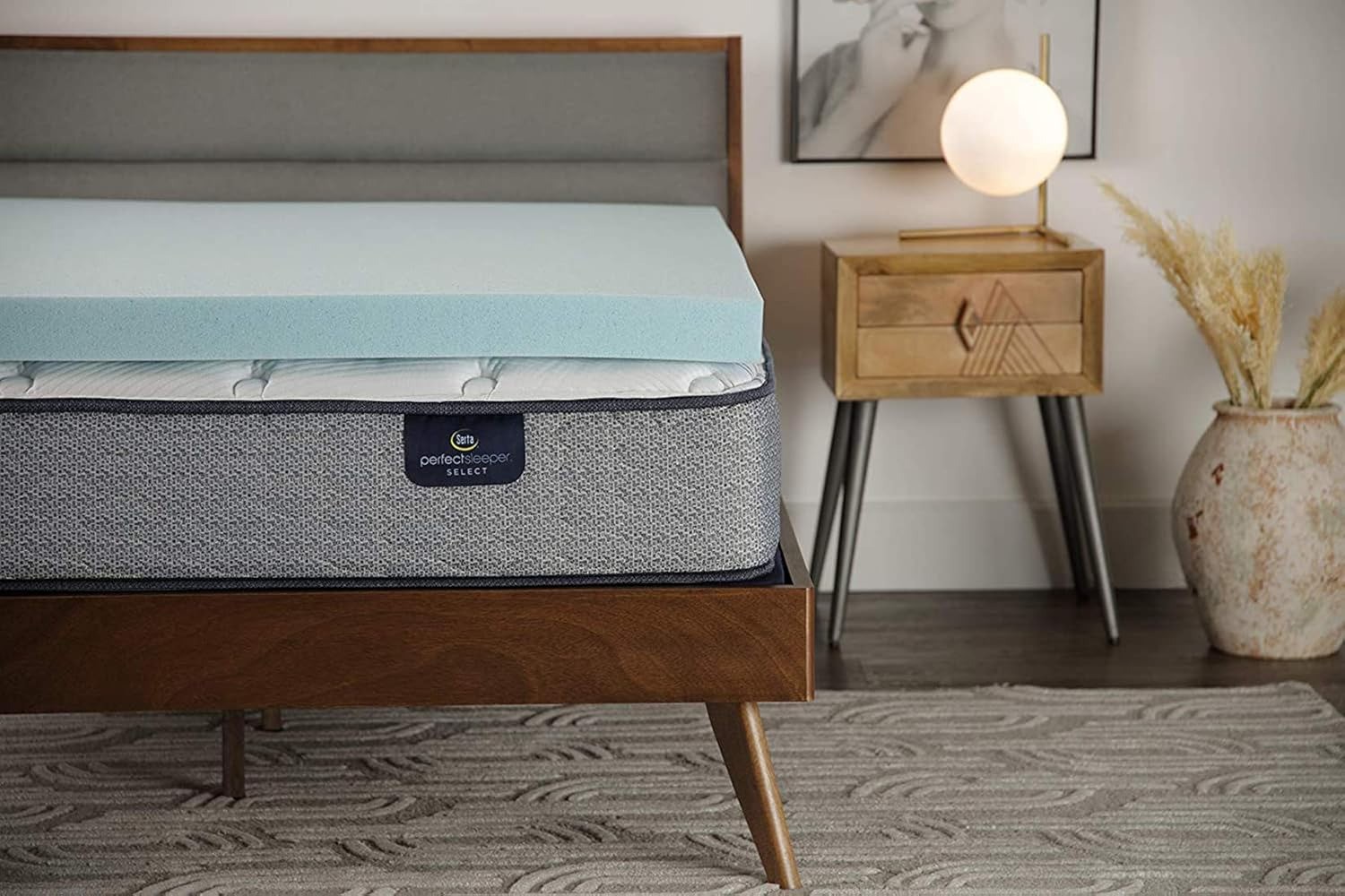 Serta ThermaGel Cooling, Pressure-Relieving Memory Foam Mattress Topper, 3" gallery