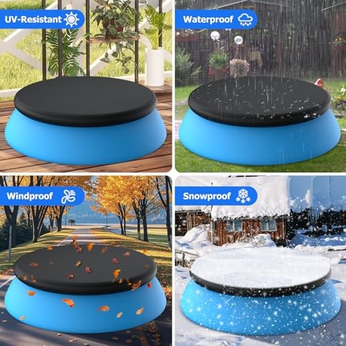 12 ft Round Pool Cover, Compatible with Intex/Bestway Outdoor Round 12 Ft gallery